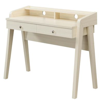 Convenience Concepts Newport Deluxe 2 Drawer Desk with Shelf, Ivory