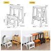 Ladder Chair Step Stool 2-Step, Wooden Steps Ladder Multifunction Folding Kitchen Step Safety Non-Slip Tread Shoe Bench/Flower Rack, Max. 150kg view 2