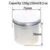 Heyiarbeit 1 Pack 8.4 oz Round Lip Balm Tin Cans - Aluminum Cosmetic Sample Containers with Screw Lid - Silver Metal Empty Tins Storage Travel Tin Jars view 2