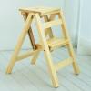 2-Step Ladder Folding Step Stool, Multi-Functional Stairs Chair Library Portable Bookshelf Display Shelf Wooden Stepladder Climbing Ladder view 4