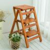 3 Step Stool Folding Ladder Chair, Wooden Stepladders Ladder Stool Portable Stairs Ladder Capacity 150kg Foldable Stairs Chair Stools view 3