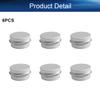 Heyiarbeit 6 Pack 0.17 oz Round Lip Balm Tin Cans - Aluminum Cosmetic Sample Containers with Screw Lid - Silver Metal Empty Tins Storage Travel Tin Jars view 4