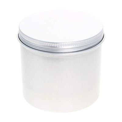 Heyiarbeit 3 Pack 8.4 oz Round Lip Balm Tin Cans - Aluminum Cosmetic Sample Containers with Screw Lid - Silver Metal Empty Tins Storage Travel Tin Jars