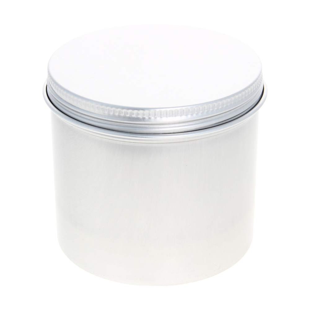 Heyiarbeit 3 Pack 8.4 oz Round Lip Balm Tin Cans - Aluminum Cosmetic Sample Containers with Screw Lid - Silver Metal Empty Tins Storage Travel Tin Jars
