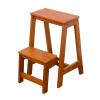 2 Step Foldable Step Stool, Wooden Counter Chair Portable Stairs Chair Small Foot Stools Ladder Chair Anti-Slip Stepladder Shoe Bench/Flower Rack view 1