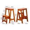 2 Step Foldable Step Stool, Wooden Counter Chair Portable Stairs Chair Small Foot Stools Ladder Chair Anti-Slip Stepladder Shoe Bench/Flower Rack view 2