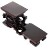 Homoyoyo 1pc Antique Base Frame Holder Square Pot Plant Stands Carving Crafts Base Jade Display Stand Brackets for Shelves Show Rack Ebony Wooden Chinese Style view 1
