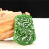 SMDSAZ Hand Carved Dragon Natural Green Jade Pendant Necklace Charm Jadeite Jewellery Amulet Fashion Accessories for Men Women Gifts view 1