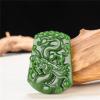 SMDSAZ Hand Carved Dragon Natural Green Jade Pendant Necklace Charm Jadeite Jewellery Amulet Fashion Accessories for Men Women Gifts view 2