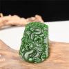 SMDSAZ Hand Carved Dragon Natural Green Jade Pendant Necklace Charm Jadeite Jewellery Amulet Fashion Accessories for Men Women Gifts view 3