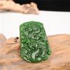 SMDSAZ Hand Carved Dragon Natural Green Jade Pendant Necklace Charm Jadeite Jewellery Amulet Fashion Accessories for Men Women Gifts view 4