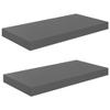 ZQQLVOO Floating Wall Shelves 2 pcs,Floating Shelves Wall Mounted,Wall Shelves,Storage Shelves,Floating Shelf,Brackets for Living Room, Bedroom, Kitchen, Bathroom, High Gloss Gray 19.7"x9.1"x1.5" MDF view 2