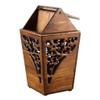 YUEYOULII Trash Bin Retro Swing Lid Trash Can Handmade Hollow Carved Trash Can Indoor Waste Paper Basket Trash Can 3.2 Gallon Waste Container Bedroom Trash Can (Color : A) view 1