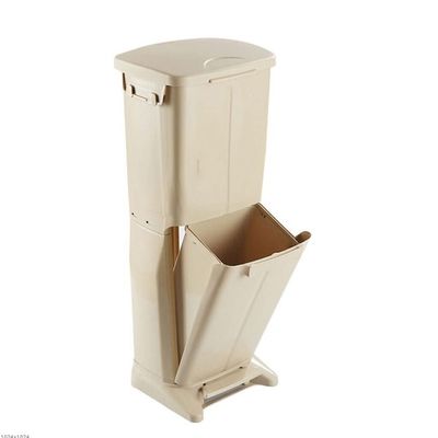 YUEYOULII Trash Bin Simple Kitchen Double-Layer Classification Large-Capacity Trash Can Household ABS Trash Storage Box with Lid Waste Paper Basket Bedroom Trash Can (Color : A)
