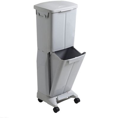 YUEYOULII Trash Bin Simple Kitchen Double-Layer Classification Large-Capacity Trash Can Household ABS Trash Storage Box with Lid Waste Paper Basket Bedroom Trash Can (Color : B)