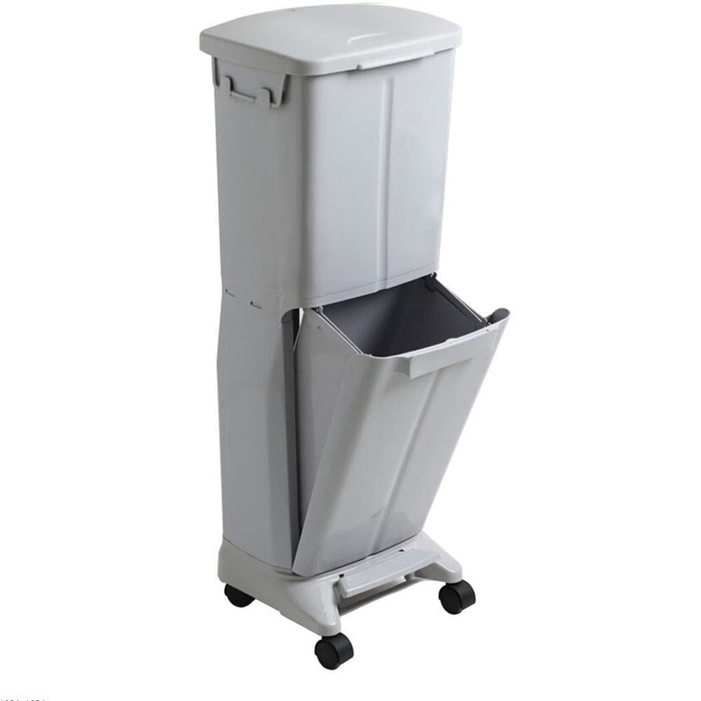 YUEYOULII Trash Bin Simple Kitchen Double-Layer Classification Large-Capacity Trash Can Household ABS Trash Storage Box with Lid Waste Paper Basket Bedroom Trash Can (Color : B)