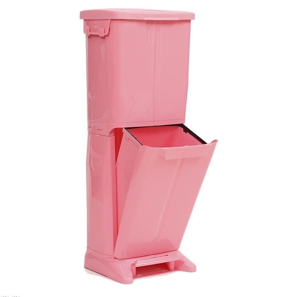 YUEYOULII Trash Bin Simple Kitchen Double-Layer Classification Large-Capacity Trash Can Household ABS Trash Storage Box with Lid Waste Paper Basket Bedroom Trash Can (Color : D)