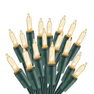 ODEETRONIC Christmas Lights, 21.63ft 100 Count Incandescent Clear Christmas Lights, UL Certified Outdoor Mini Clear Light Connectable, Green Wire Tree Light Indoor for Home Party Decor, Warm White