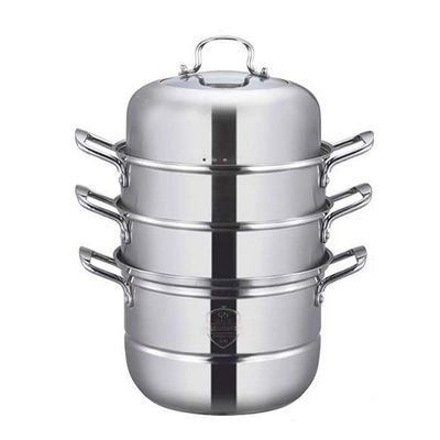 Steamer Pot/Soup Pot, 4-layer Domestic 304 Stainless Steel Steamer, Suitable For Gas Stove/Induction Cooker (28-36cm), For 4-12 People (Size : 30cm)