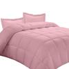 LinenEra All Season 3 Piece Box Stitched Down Alternative Comforter Full (90'' x 90'') Bedding Set Collection Cotton Comforter Luxurious Soft and Fluffy Comforter Baby Pink view 1