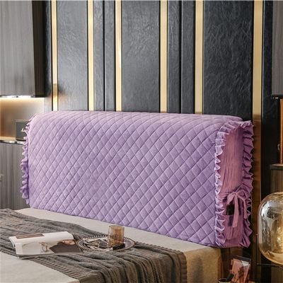 ZZYK Cover for Bed Headboard,Stretch Bed Headboard Slipcover Double Bed Dust Cover Crystal Velvet Headboard Cover Thicken for Headboard Decoration,Purple,70"/180cm