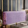ZZYK Cover for Bed Headboard,Stretch Bed Headboard Slipcover Double Bed Dust Cover Crystal Velvet Headboard Cover Thicken for Headboard Decoration,Purple,70"/180cm view 3