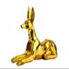 Ancient Egyptian Statue of God Anubis Jackal Dog, Gold view 2
