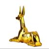 Ancient Egyptian Statue of God Anubis Jackal Dog, Gold view 4