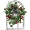 Christmas Window Frame with Eucalyptus Wreath view 1