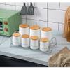 8 Piece Ceramic Canister Jar Set with a Stand and Air tight Bamboo Lids(7 piece of Canister Jar and 1 Stand) (Pure White) view 3