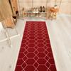 Aspen Design Custom Size Hexagon Trellis Design Red Color Rubber Backed Non-Slip Hallway Stair Runner Rug Carpet 26 Inch Wide by Your Length 26in x 18ft view 1