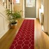 Aspen Design Custom Size Hexagon Trellis Design Red Color Rubber Backed Non-Slip Hallway Stair Runner Rug Carpet 26 Inch Wide by Your Length 26in x 18ft view 2