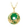 SMDSAZ 14K Gold Necklace Color Natural Jade and Pendants for Female Jade Emerald Pendant Topaz Gemstone Necklaces view 1