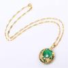 SMDSAZ 14K Gold Necklace Color Natural Jade and Pendants for Female Jade Emerald Pendant Topaz Gemstone Necklaces view 3