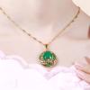 SMDSAZ 14K Gold Necklace Color Natural Jade and Pendants for Female Jade Emerald Pendant Topaz Gemstone Necklaces view 4
