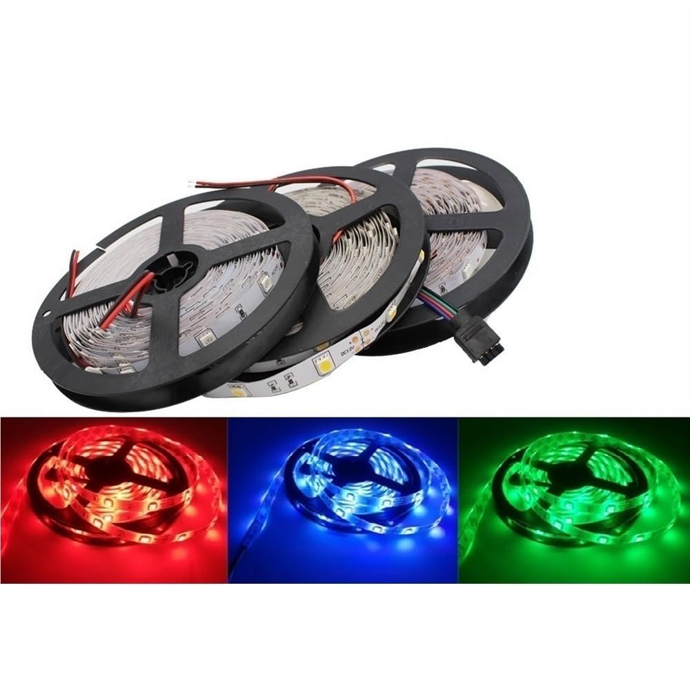 GSYFDZSWZX Fengyan Landscape Lights 5M RGB LED Strip Light 60LEDs/m SMD 5050 300Leds White Warm White Red Blue LED Strip Lamp 12V Waterproof Flexible Tape Rope Stripe LED Street Lamp