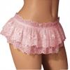Ohraina Sissy Lace Panties Men Ruffled Thongs Mini Skirt Gay Lingerie Black view 2