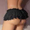 Ohraina Sissy Lace Panties Men Ruffled Thongs Mini Skirt Gay Lingerie Black view 3