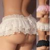 Ohraina Sissy Lace Panties Men Ruffled Thongs Mini Skirt Gay Lingerie Black view 4