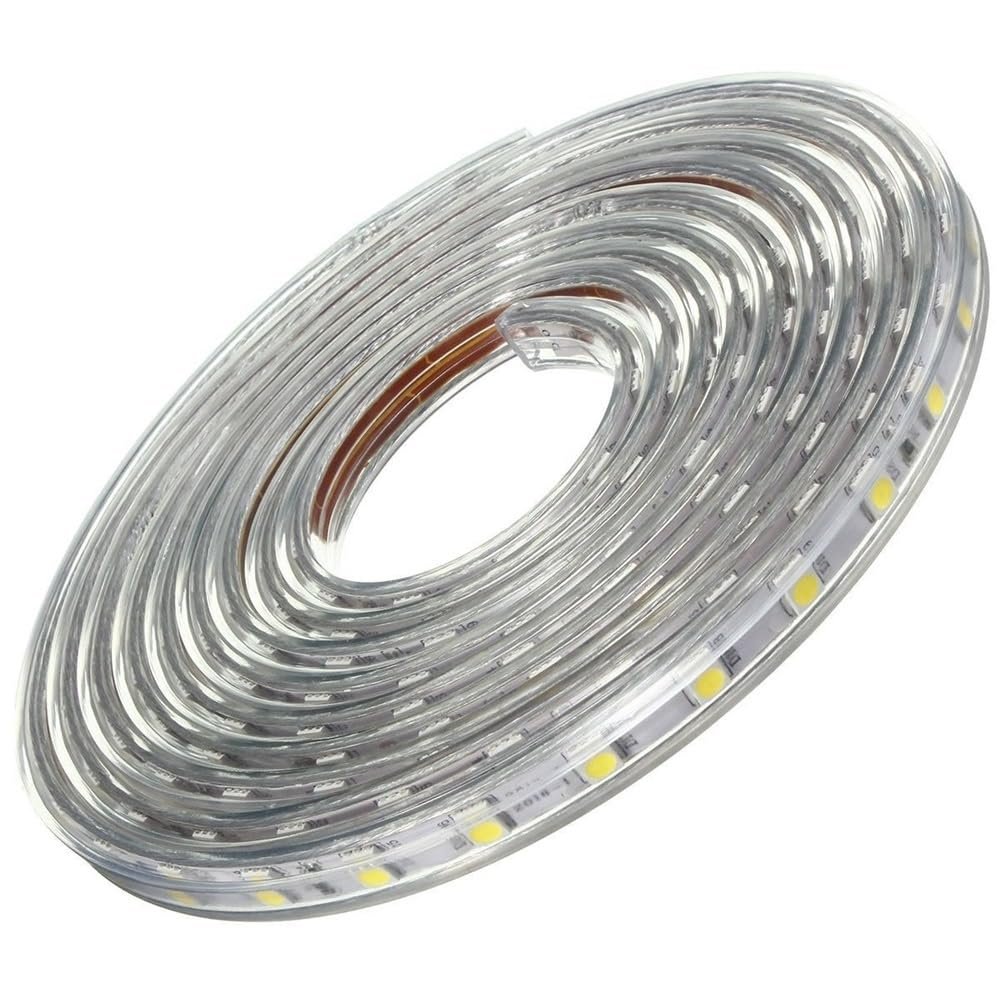 GSYFDZSWZX Fengyan Landscape Lights 5M LED Strip Light 220V 5050 SMD Outdoor IP67 Waterproof RGB 5050 SMD 60 LEDs/M Flexible Tape Rope Party Garden LED Street Lamp (Emitting Color : Warm White)