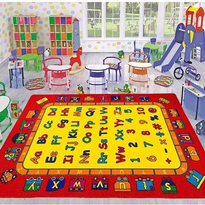 champion rugs Kids/Daycare/Classroom/Playroom Area Rug. ABCs Alphabet. Numbers. (A-Z and 1-9) Train. Educational. Fun. Non-Slip Gel Back (92 X 120)