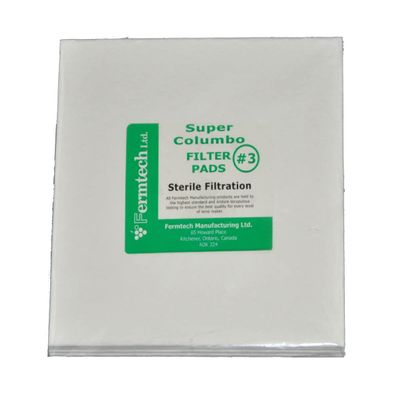 #3 Filter Pads 20 cm x 20cm for 20x20 plate filters. Pads rated at 0.8 micron. Works with Super Colombo Wine Filters, Plate and Frame Liquid filters. Pack of 4 (#3 Sterile)