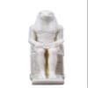 Unique ancient Egyptian Falcon Bird god Horus seated statue marble stone made in Egypt. His name means he who is above and he who is distant. He was a god of the sky and war. view 1