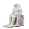 Unique ancient Egyptian Falcon Bird god Horus seated statue marble stone made in Egypt. His name means he who is above and he who is distant. He was a god of the sky and war. view 2