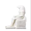 Unique ancient Egyptian Falcon Bird god Horus seated statue marble stone made in Egypt. His name means he who is above and he who is distant. He was a god of the sky and war. view 3