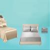 7Pc Satin Luxury Silky Bed Sheets - Silk Satin Bed Set with 4 Pillowcase, Silk Satin Duvet Cover , Silk Satin Flat Sheet , Silk Satin Fitted Sheet 15 Inches DP for Mattress (Cal Queen Elephant Grey) view 3