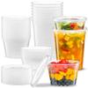 ELEGANT DISPOSABLES Combo Set 8, 8oz - 8, 16oz - 8, 32oz Plastic Deli Food Storage Containers with Airtight Flexible Lids Microwavable, Leak Free, Washable, Freezer Safe. view 1