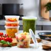 ELEGANT DISPOSABLES Combo Set 8, 8oz - 8, 16oz - 8, 32oz Plastic Deli Food Storage Containers with Airtight Flexible Lids Microwavable, Leak Free, Washable, Freezer Safe. view 2
