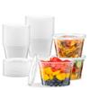 ELEGANT DISPOSABLES 16 OZ - 24 Sets Plastic Deli Food Storage Containers with Airtight Flexible Lids Microwavable, Leak Free, Washable, Freezer Safe. view 1