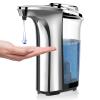 PZOTRUF Automatic Soap Dispenser, Touchless Dish Soap Dispenser 17oz/500ml with Infrared Sensor, 5 Adjustable Soap Dispensing Levels, Liquid Hand Dispenser for Bathroom Kitchen Sink (Silver) view 1